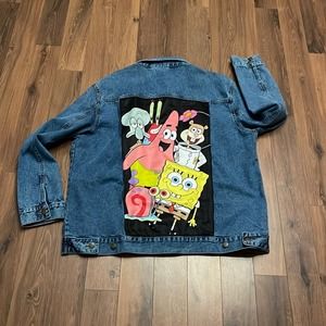 Nickelodeon Sponge Bob Oversized Denim Jacket Size 1x Free Ships Same day
